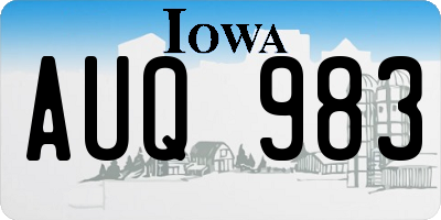 IA license plate AUQ983
