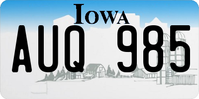 IA license plate AUQ985