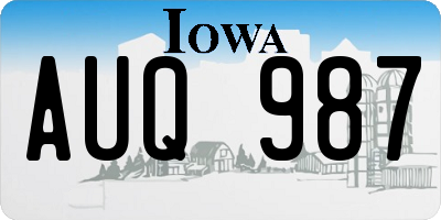 IA license plate AUQ987