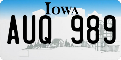 IA license plate AUQ989
