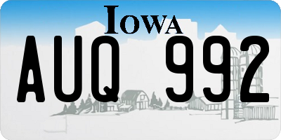 IA license plate AUQ992