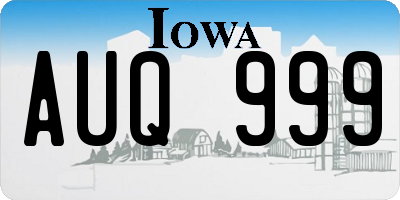 IA license plate AUQ999