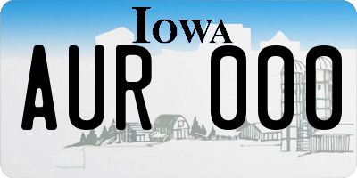IA license plate AUR000