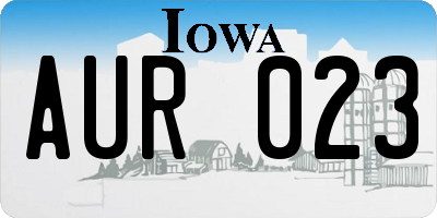 IA license plate AUR023
