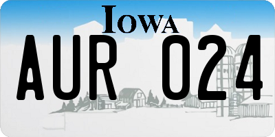 IA license plate AUR024