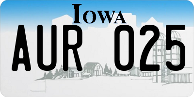 IA license plate AUR025