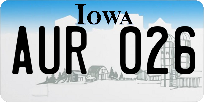 IA license plate AUR026