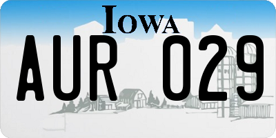 IA license plate AUR029