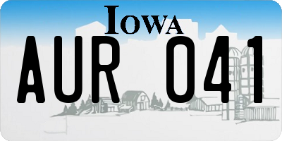 IA license plate AUR041
