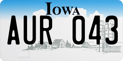 IA license plate AUR043