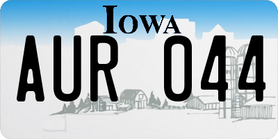 IA license plate AUR044