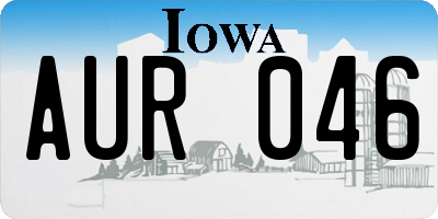 IA license plate AUR046
