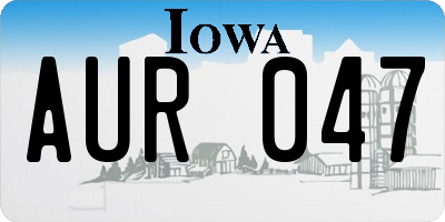 IA license plate AUR047