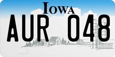 IA license plate AUR048
