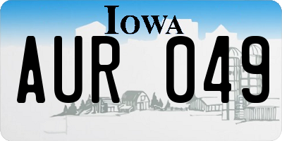 IA license plate AUR049