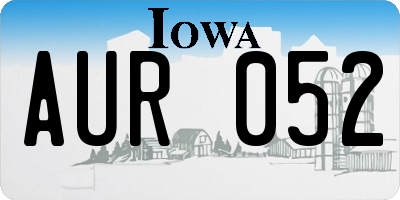 IA license plate AUR052