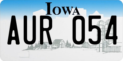 IA license plate AUR054