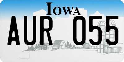 IA license plate AUR055