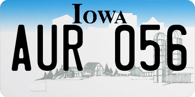 IA license plate AUR056