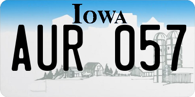 IA license plate AUR057