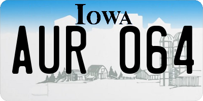 IA license plate AUR064