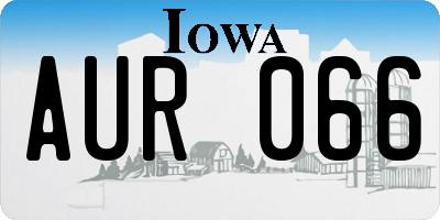 IA license plate AUR066