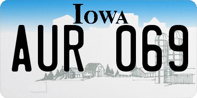 IA license plate AUR069