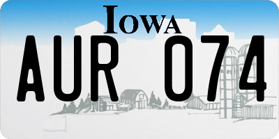 IA license plate AUR074