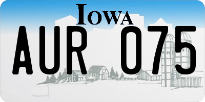 IA license plate AUR075