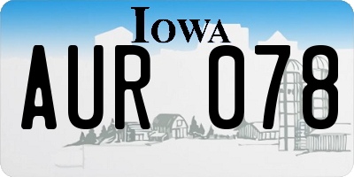 IA license plate AUR078