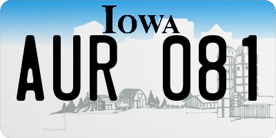IA license plate AUR081