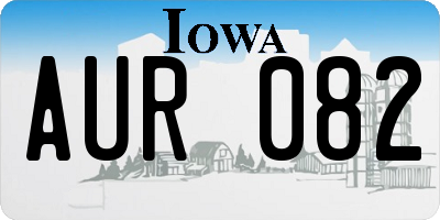 IA license plate AUR082