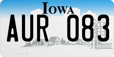 IA license plate AUR083