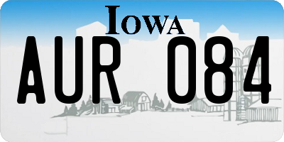 IA license plate AUR084