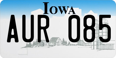 IA license plate AUR085