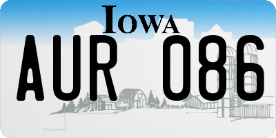 IA license plate AUR086