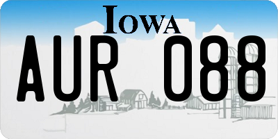IA license plate AUR088