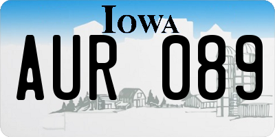 IA license plate AUR089