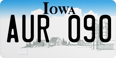 IA license plate AUR090