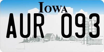IA license plate AUR093