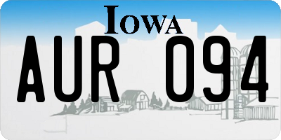 IA license plate AUR094