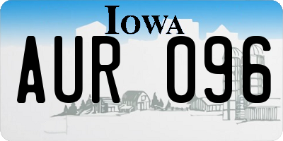 IA license plate AUR096
