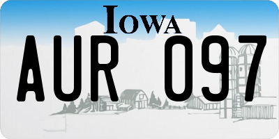 IA license plate AUR097