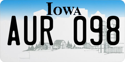 IA license plate AUR098