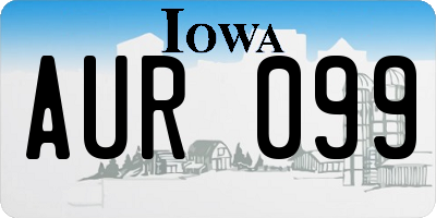 IA license plate AUR099