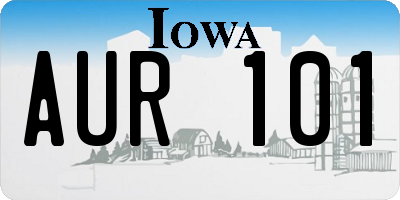 IA license plate AUR101