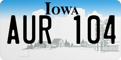 IA license plate AUR104