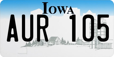IA license plate AUR105