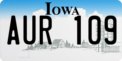 IA license plate AUR109