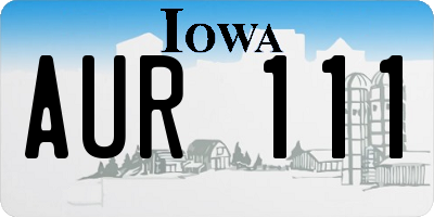 IA license plate AUR111
